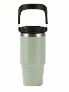 1 件 20/30 盎司不锈钢玻璃杯，带盖和手柄 - 双层隔热，可保温/保冷咖啡杯，防漏，真空隔热，户外容量大