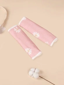 [Oeko-Tex] Heart Crown & Daisy Print Padded Cotton Baby Stroller Handle & Shoulder Cover, Loose Fit - Multicolor - View 18