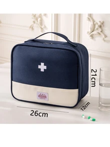 Portable Travel First Aid Kit Bag With Embroidered Cross Patch, Mini Portable Medical Kit First Aid Bag, Suitable For Car Bike Marathon Running Outdoor Camping Hiking Emergency, Medical Emergency Storage Wear Resistant