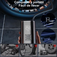 Inflador de neumáticos portátil,Accesorios para auto, compresor de aire portátil inalámbrico recargable color negro para auto,BOMBA DE AIRE PARA AUTOMOVIL INALAMBRICA , DISPLAY DIGITAL,Adecuado para neumáticos de coche, moto, bicicleta, baloncesto, fútbol, pequeños juguetes hinchables, etc., y también se puede utilizar como manómetro de neumáticos,6000mAh,Se puede cargar para teléfonos móviles y tiene función de linterna,CQ-03 - Inalámbrico - Ver 9
