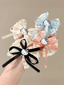 Sanrio Sanrio, 2pcs/4pcs/6pcs/8pcs/10pcs, Hello Kitty And Other Cartoon Hair Clips. Paired With Lace Bows And Cute Cartoon Images, They Are Beautiful And Lovely. They Make The Best Gifts For . ,Hair Accessory, Claw Clips, Hair Slide, Hair Claws