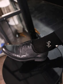 1双婚礼袜，伴郎首字母袜，伴郎礼物，刺绣首字母婚礼袜，个性化刺绣最佳男士袜，服装配饰，时尚秋季，男友，女友，家人，朋友，新年魅力，2000年代风格，女士配饰，个性化婚礼 - 彩色 - 查看 5