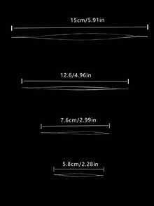[5pcs/Pack]Beading Needles, Side-Opening Design, Solves Beading Threading Difficulty. 5.8cm, 7.6cm, 12.6cm, 15cm 4 Common Lengths Available, Slim And Smooth Needle Body Can Pass Through Various Small Hole Beads, Suitable For Making Bracelets, Necklaces, Earrings, Hair Accessories And Other Beaded Jewelry - Silver - View 7