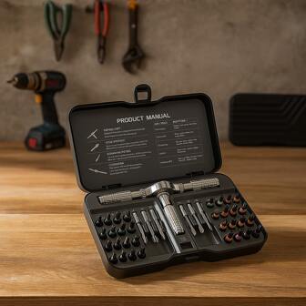 طقم مفك براغي 40 في 1 بلا تروس - مقبض مغناطيسي، مقبض T قابل للفصل، بت دقيق للدراجات الهوائية، إلكترونيات والإصلاحات اليدوية