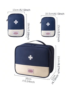 Portable Travel First Aid Kit Bag With Embroidered Cross Patch, Mini Portable Medical Kit First Aid Bag, Suitable For Car Bike Marathon Running Outdoor Camping Hiking Emergency, Medical Emergency Storage Wear Resistant