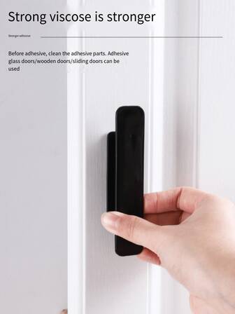 1pc, Strong Adhesive Cabinet/Drawer Pull Handle, No Drilling Required, Instant Installation, Durable Material, Suitable For Wood Doors, Glass Doors, Sliding Doors, Cabinet Drawers, Etc.