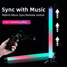 NBBUFF 2 Stücke LED Lichtleiste, RGB-IC LED Leuchten mit Fernbedienung und App-Steuerung, Desktop dekorative Stimmungsbeleuchtung, Musiksynchrone Stimmungsbeleuchtung, einstellbare Helligkeit, Farbe, Geschwindigkeit, USB betrieben für Schlafzimmer Nachttisch, E-Sport Zimmer, TV Hintergrundbeleuchtung, Tischlampe, Partybeleuchtung