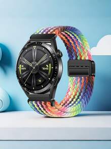 1pc 18mm 20mm 22mm Quick Release Nylon Braied Magnetic Strap Compatible With Samsung Galaxy Watch 7 6 5 4 3/Garmin Venu3 3S Vivoactive4 Active5 Vivomove Fenix8 47mm/Amazfit Bip6 Bip5 GTR4 GTS4 GTS4 Mini/Hua Wei Watch GT5 GT4 GT3 GT2 GT Watch4/Xiao Mi Watch S4 S3 Band
