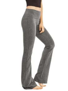 Women's Yoga Pants Cotton Flare Bootcut High Waist Tummy Control Soft Leggings Cozy Wide Leg Pants Comfy Stretch LooseCasual Pants Breathable Running Workout Lightweight Pants Womenswear Activewear - 深灰色 - 查看 2