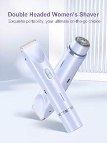 Multifunctional Shaver Rechargeable Electric Hair Removal Trimmer For Men And Women - Dual Head Shaver With USB Charging, Painless Wet And Dry Use 400mAh