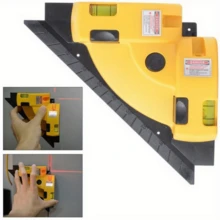 90° Laser Level, Construction Laser Level, Laser Horizontal Line Scale, Precision Laser Level With Graduated Scale, Versatile Laser Horizontal Line Tool, Made Of Polyester Material, Requiring 3 AA Batteries (Not Included), For Accurate Onsite Marking, Suitable For Building Decoration, Woodworking Installation, Home DIY, Mechanical & Electrical Equipment Installation, Surveying And Measurement Scenarios