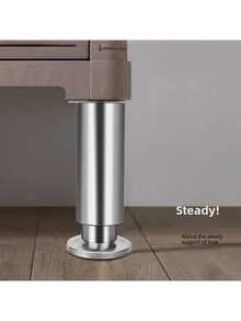 4 piezas de patas de muebles ajustables de metal - Patas de gabinete de acero inoxidable de alta resistencia con acabado cepillado para sofá, cama, mesa, uso en el hogar y la oficina - Multicolor - Ver 7
