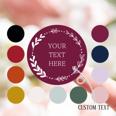 1.6 Inch 100pcs Customized Wedding Stickers, Personalized Round Stickers, Cute Floral Patterns In 12 Colors, Handmade Stickers, Business Stickers, Wedding Favor Stickers, Name Stickers, Suitable For Autumn Holidays, Halloween, Thanksgiving, Christmas And New Year Parties And Celebrations ,Forever Love