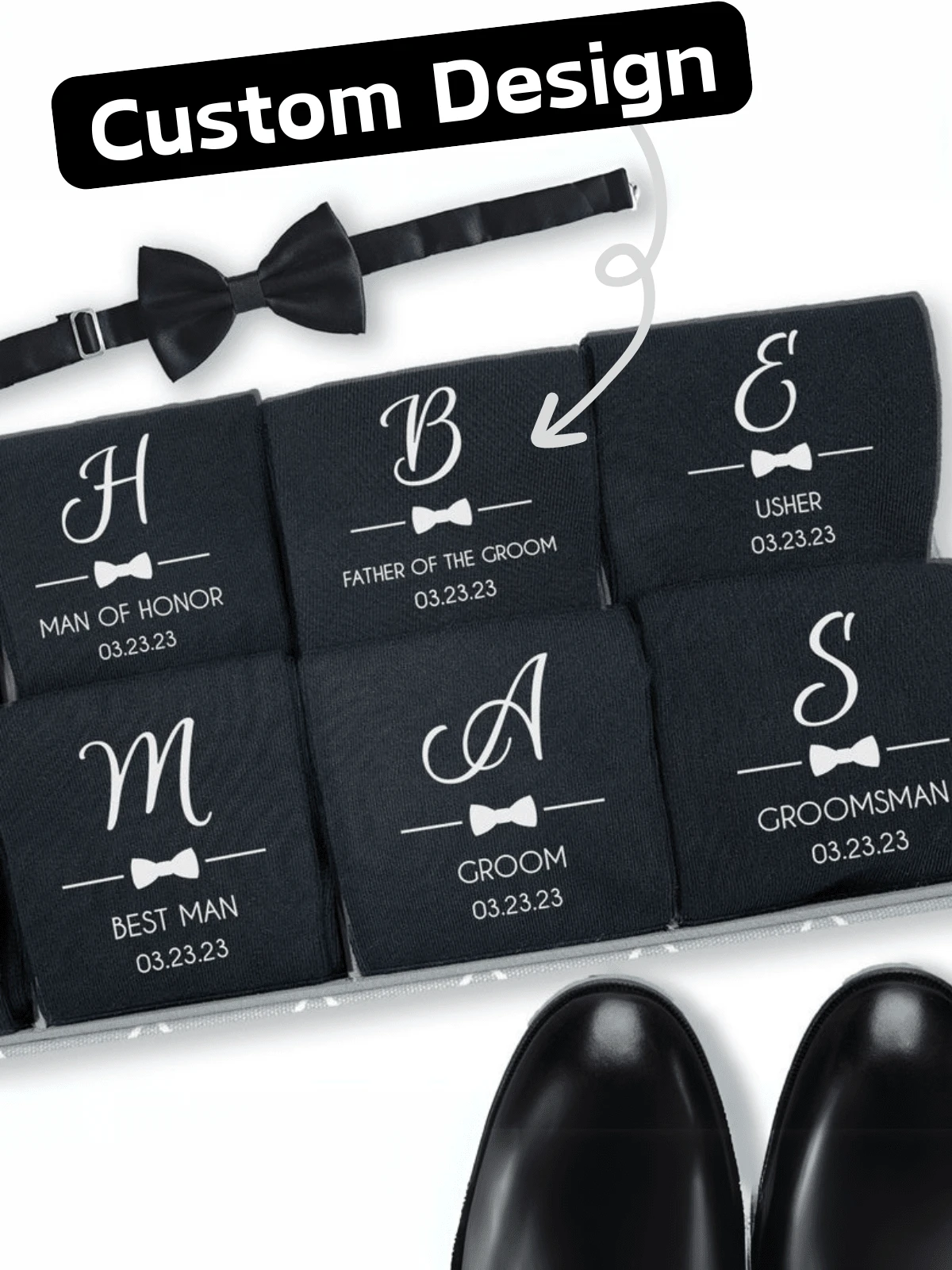 1 双个性化伴郎袜，婚礼派对定制礼物，正式伴郎/最佳男士袜子，学习用品，返校季礼物，学校礼物，办公室礼物，教室礼物，教师礼物，大学礼物，同事礼物，宿舍礼物，学生礼物，青少年礼物，初中礼物，高中礼物，男友礼物，女友礼物，家庭礼物，朋友礼物 - 彩色 - 查看 1