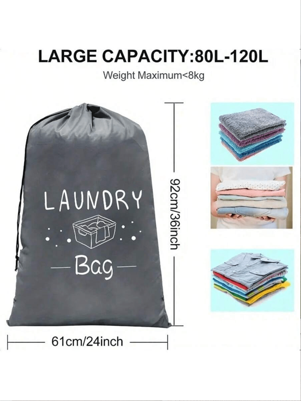 Bolsa de lavandería de viaje extra grande con cordón, bolsa de almacenamiento de ropa sucia de gran resistencia, cesta de lavado de fácil instalación, entrega de estilo aleatorio