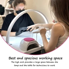 1 pezzo Lampada da unghie a semi-luna da scrivania, Luce LED per unghie, Alimentata con USB e interruttore a pulsante, Lampada per manicure, estensione ciglie, tatuaggio sopracciglia e cura della pelle