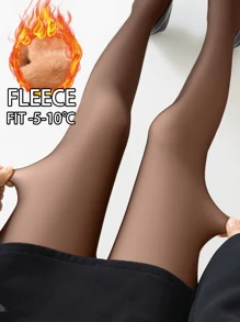 1pc 220g(Fleece-Lined)/80g (No Fluff) Women's Autumn And Winter Warm Silk Stockings, Black Long Socks Tight Pants, Bare Leg Artifact, Sexy And Cold Resistant Leggings For Business And Work In Winter, With Thick Fleece Pantyhose