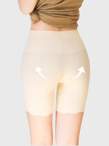 1Pc Women Shape Solid High Waist Shortie, Seamless Safety Shorts Boxer Briefs Slip Shorts Tummy Control Shaping Panties , Skirted Leggings With Safety Shorts,Under The Dress Skirts Boyshorts Shapewear Underwear