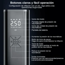 Inflador de neumáticos portátil,Accesorios para auto, compresor de aire portátil inalámbrico recargable color negro para auto,BOMBA DE AIRE PARA AUTOMOVIL INALAMBRICA , DISPLAY DIGITAL,Adecuado para neumáticos de coche, moto, bicicleta, baloncesto, fútbol, pequeños juguetes hinchables, etc., y también se puede utilizar como manómetro de neumáticos,6000mAh,Se puede cargar para teléfonos móviles y tiene función de linterna,CQ-03 - Inalámbrico - Ver 7