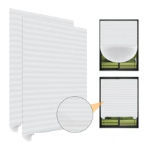 2pcs/Set, Multiple Color & Size Options, Minimalist Pleated Curtains, Semi-Blackout, Breathable, Easy Installation Without Drilling, Retractable, Customizable Fit All Rooms, Adds Elegant Style To Space