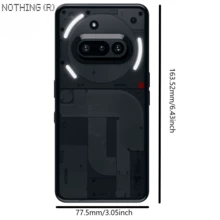 Phone (3a) 5G Smartphone Black, Qualcomm Snapdragon 7S Gen 3, 6.77 Inch 120Hz AMOLED, 50MP Main Camera And 50MP Telescope, 32MP Front Camera, 5000mAh Battery, 50W Fast Charging, NFC, Nothing OS 3.1 Powered By Android 15 - Black - View 2