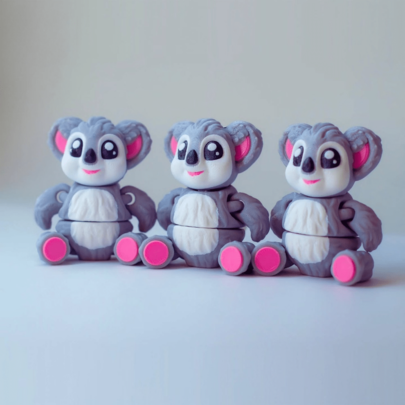 1 Stück 3D gedruckte Koala Statue, Koala Figur mit beweglichen Gelenken, spaßige Dekoration, ohne Strombedarf, perfekt als Geschenk zu Weihnachten, Halloween, Valentinstag, Abschluss, kreative Schreibtisch Skulptur für Zuhause & Büro
