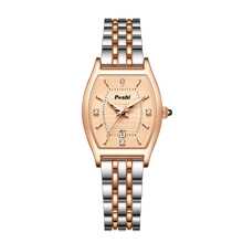 Poshi 1 pieza Reloj de pulsera de mujer elegante de cuarzo analógico con decoración de diamantes y pantalla de fecha