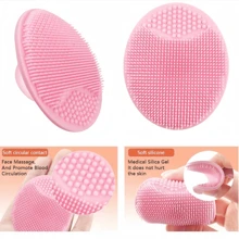 1 pieza Cepillo facial de silicona suave, cepillo limpiador facial, cepillo exfoliante - Limpieza profunda de poros, almohadilla facial lavable, cuidado de la piel de verano, limpieza de maquillaje