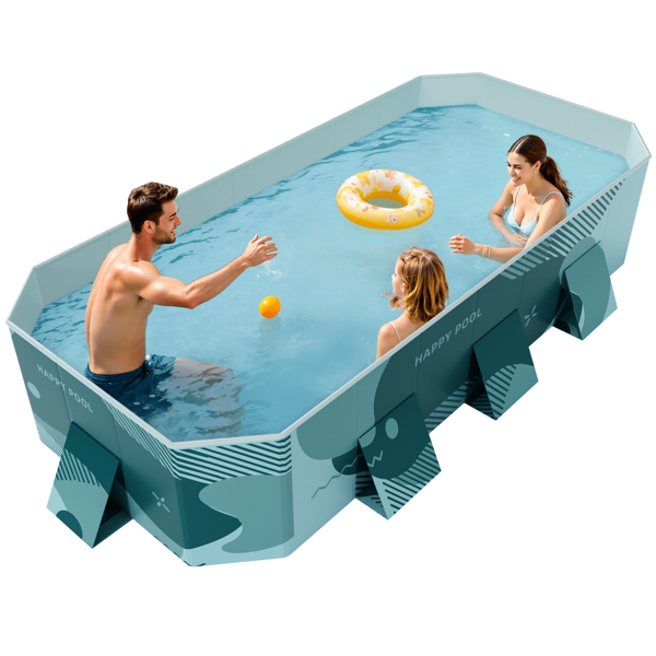 Devoko 12" Foldable Swimming Pool, Summer Outdoor Inflatable-Free Pools For Adults, Kids, Family Pet Dog, Green