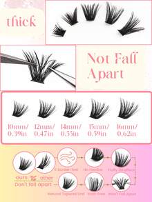 200PCS Mixed Length False Eyelashes 80D Volume Dramatic, Reusable Anime Lashes For Daily/Cosplay/Party (Halloween Christmas) - D - View 7