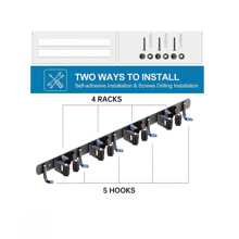 1pc Mop And Broom Holder, Wall Mount 4 Racks And 5 Hooks Broom Organizer, Tool Storage Racks, Stainless Steel Heavy Duty Hooks, For Home Kitchen Garden Laundry Garage
