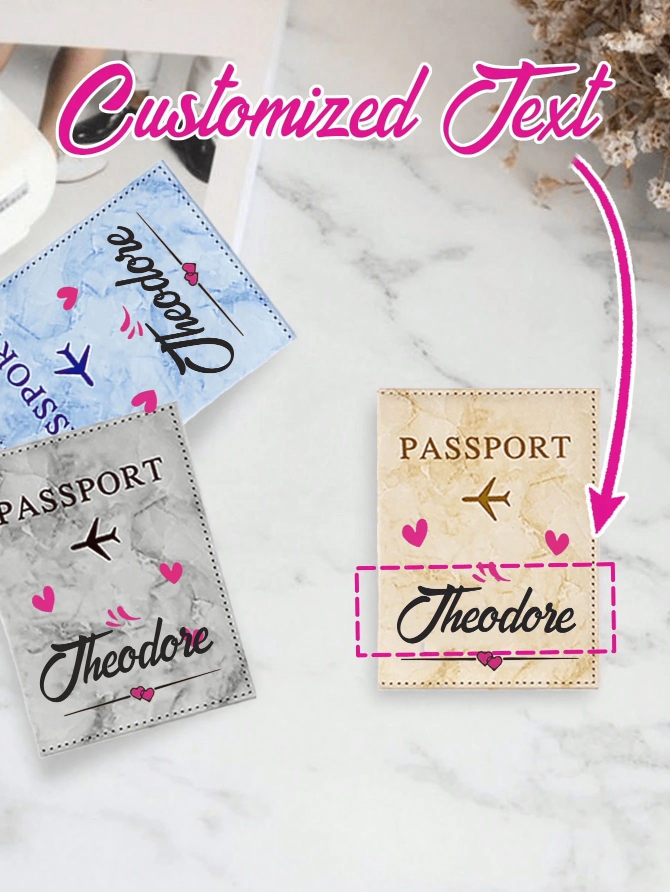 1个可定制姓名RFID复古商务护照夹，男女通用多功能护照钱包，时尚旅行配件，可装身份证、银行卡、护照，方便携带和收纳，适合旅行、商务、返校等场合。 - 彩色 - 查看 1