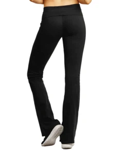Women's Yoga Pants Cotton Flare Bootcut High Waist Tummy Control Soft Leggings Cozy Wide Leg Pants Comfy Stretch LooseCasual Pants Breathable Running Workout Lightweight Pants Womenswear Activewear - 黑色 - 查看 3
