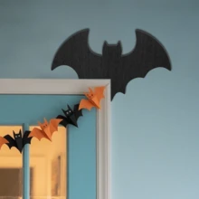 1/4 piezas Decoración de Halloween Murciélago negro, Gato, Araña Placa colgante para marco de puerta y pared, Ambientador