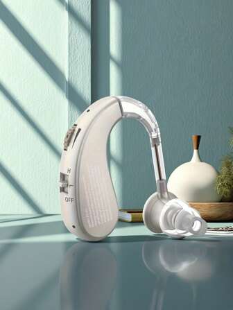 ersowha Audífono colgante de oreja, amplificación de audio, carga USB detrás de la oreja adecuado para personas mayores, función inteligente de reducción de ruido, amplificador auditivo invisible con control de volumen