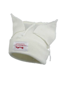 Solid Color Cute & Fashionable Versatile Ear Beanie Hat, Unisex Knitted Brimless Cap For Spring & Autumn - Multicolor - View 15