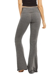 Women's Yoga Pants Cotton Flare Bootcut High Waist Tummy Control Soft Leggings Cozy Wide Leg Pants Comfy Stretch LooseCasual Pants Breathable Running Workout Lightweight Pants Womenswear Activewear - 深灰色 - 查看 3
