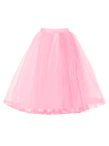 1 chiếc váy dài vừa phải bằng vải tuyn trơn màu có viền ruy băng dành cho nữ, váy tutu bồng bềnh, váy lót lưới nhiều lớp, váy lót crinoline cho công chúa, đám cưới, tiệc tùng, biểu diễn sân khấu, mùa hè, váy lót cô dâu thanh lịch, có thể giặt tay, phù hợp làm váy dự tiệc cưới, váy lót cosplay Lolita, váy khiêu vũ, quần áo mùa thu cho nữ - Nhiều màu - Xem 12