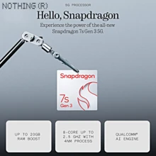 Phone (3a) 5G Smartphone Black, Qualcomm Snapdragon 7S Gen 3, 6.77 Inch 120Hz AMOLED, 50MP Main Camera And 50MP Telescope, 32MP Front Camera, 5000mAh Battery, 50W Fast Charging, NFC, Nothing OS 3.1 Powered By Android 15 - Black - View 7