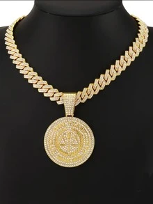 1pc Metallic Scale Pattern Pendant, Hip Hop Street Style Necklace Jewelry, Dance Accessories Gift - Libra Pendant Necklace - View 15