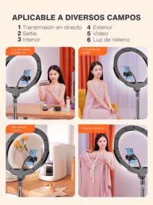 10 Inch USB Selfie Ring LED Light for iOS and Android, (Warm/Cool/Normal) for Live Makeup Vlog, Photography Accessories, Spring (Stand Not Included) - Unitalla - Ver 4