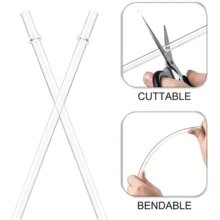 12 包 9.45/10.5 英寸可重复使用替换透明 PP 塑料吸管，硬质玻璃杯饮用吸管，适用于 40 盎司 30 盎司，带清洁刷 - 無色 - 查看 6