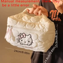 Sanrio Canvas Makeup Bag - Large Capacity, Non-Waterproof, Scent-Free Cosmetic Organizer For Tools & Accessories,Boho Vibes,For Holiday Beach, Bathroom Collection, Bedroom Collection, Large Capacity