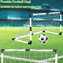 1 套足球球门，配有足球和气筒，便携式弹出式足球网，青少年训练装备，足球目标，易于携带和快速设置，进球练习道具，室内外运动游戏，后院乐趣，送给家人朋友运动爱好者的最佳礼物