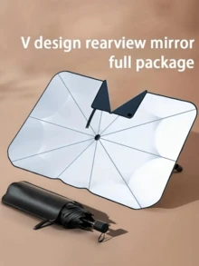 1pc Car Sunshade Umbrella - Protect Your Car Interior From Summer Sun - Windshield Protection And Shading Accessories - Black - View 5