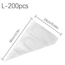 200-50 个一次性裱花袋，100 毫升和 50 毫升 9 英寸，重型防爆糕点袋，带凹凸防滑设计，适用于糖霜和糖霜以及饼干装饰袋（加厚） - 無色 - 查看 20