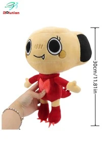 Molutian Dandy's World 红色恐龙打鼾雪莉毛绒玩具 | 柔软的动漫毛绒动物，带有心形设计，是送给孩子和动漫迷的可爱收藏礼物，富有表现力的眼睛，令人想抱抱的毛绒玩具 - 彩色 - 查看 10