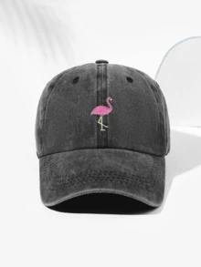 1 件男女通用复古火烈鸟刺绣棒球帽，个性化动物图案爸爸帽，可调节尺寸，男士时尚，适合户外和日常穿着