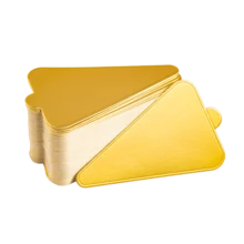 100 件三角形、圆形和方形慕斯甜点金色纸托盘，用于婚礼蛋糕切片展示、生日派对、下午茶派对蛋糕垫 - 烘焙甜点架迷你蛋糕板豪华优雅蛋糕斯坦模具 - 彩色 - 查看 5