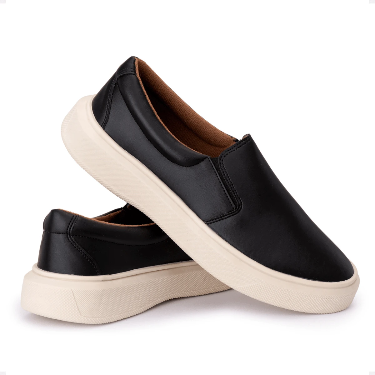 Men's Premium Yacht Synthetic Loafer Sneakers, Comfortable And Soft - màu đen - Xem 1